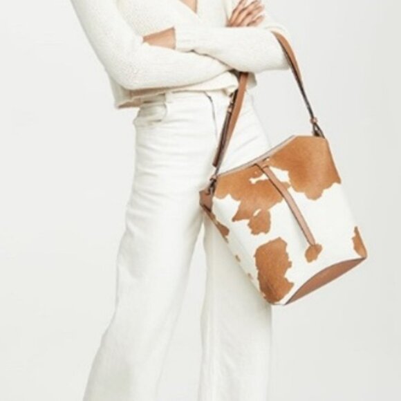 🔥Reserved 🔥NeW! Tory Burch Rowan Calf Hair Bucket Bag - Picture 2 of 12